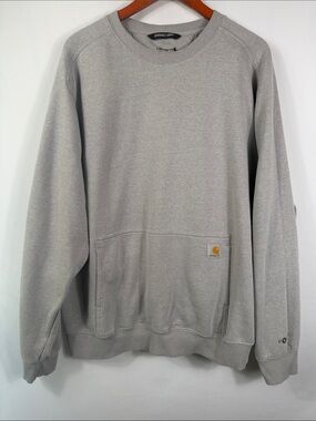Carhartt Force Light Gray Crewneck Pocket Sweatshirt. Relaxed Fit Mens Size XL